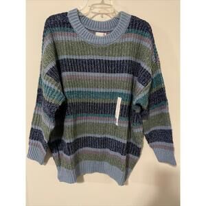 SO Womens Large Green Oversized Pullover Knitted Type Cozy Sweater NWT! A3507